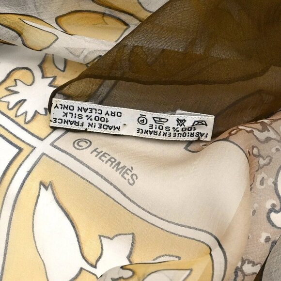 Hermes Scarf Carre 90 Early America Brown Small Good 176521 - Picture 3 of 4